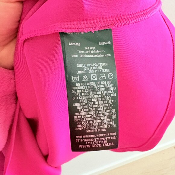 Ted Baker Taliia Halterneck Embroidered Lace Dress NWT Fuchsia Pink Size 12 - Picture 13 of 13
